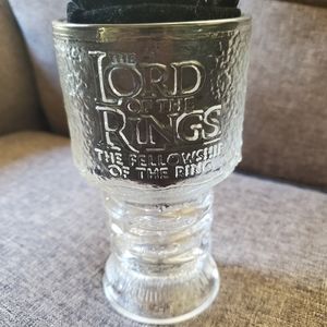 Vintage 2001 Lord the Rings FRODO Glass Goblet Frosted December The Fellowship